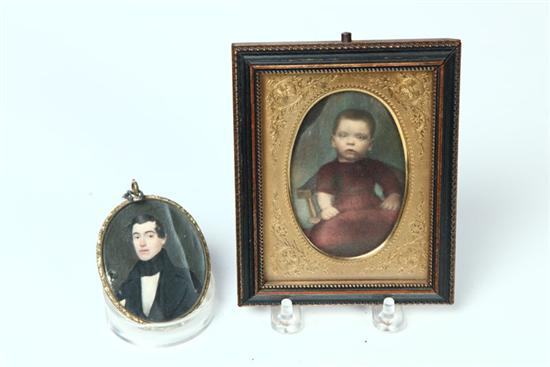 MINIATURE ON IVORY.  American or