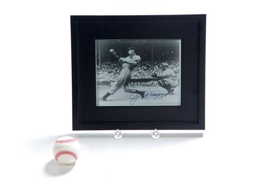 SIGNED BASEBALL AND PHOTOGRAPH.  1990s.