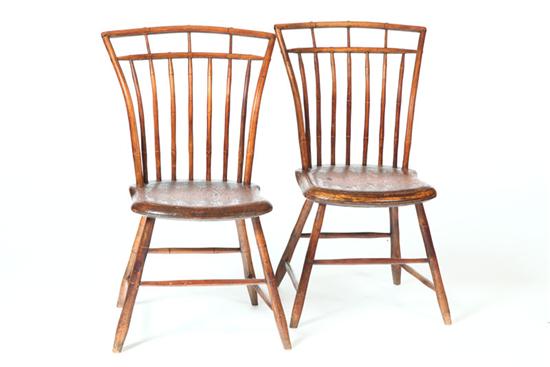 PAIR OF BAMBOO WINDSOR CHAIRS  1150dc