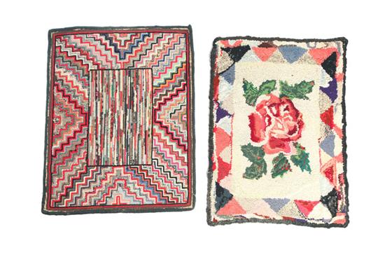 TWO HOOKED RUGS.  American  1st