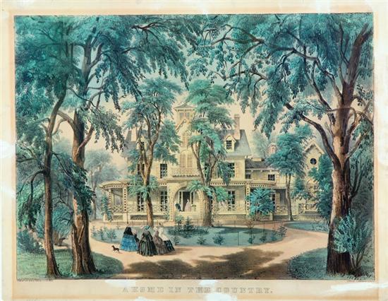 A HOME IN THE COUNTRY BY CURRIER & IVES.