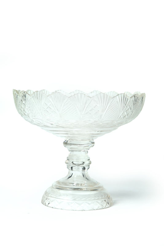 CUT GLASS COMPOTE.  Attributed