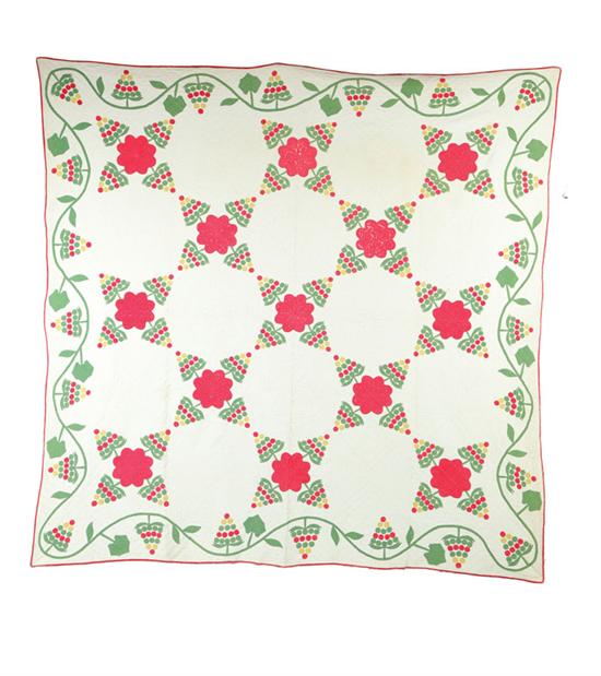 APPLIQUE QUILT American mid 1151a8