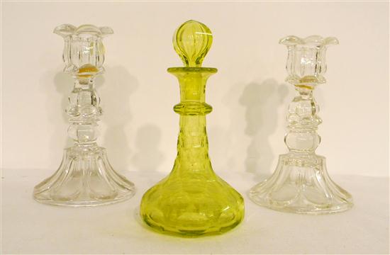 Pair of Sandwich glass  colorless