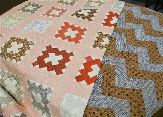 Two pieced cotton patchwork quilts 1151c8