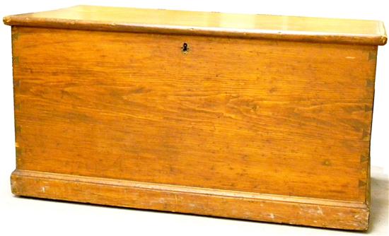19th C. Pine lift top blanket chest