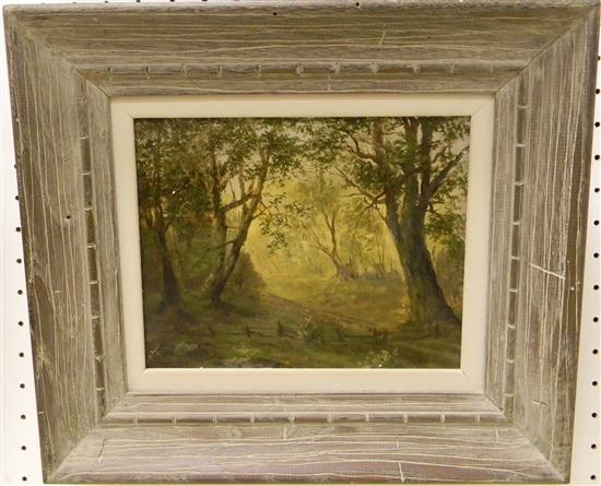 Oil on canvas board forest scene 1151da