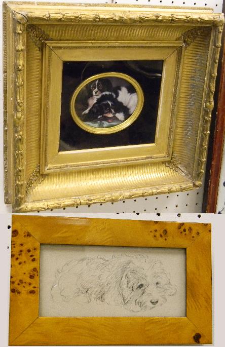 Two handsomely framed prints of dogs