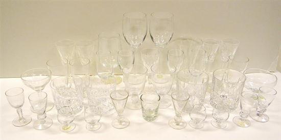 Assorted glassware including: stem