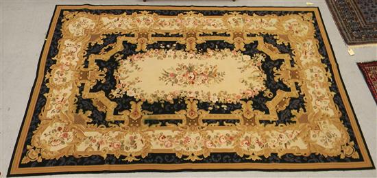 Needlepoint rug  with black field
