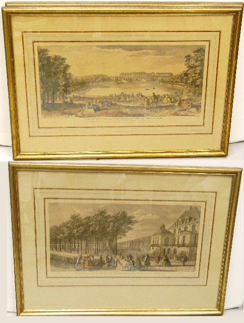 Two colored engravings after J.