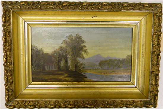 Unsigned  oil on board  19th C.