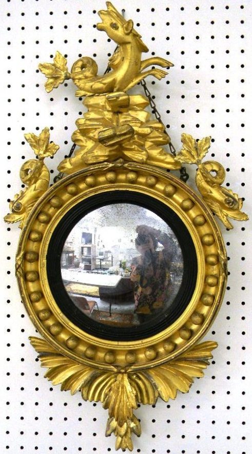 19th C. Georgian convex mirror