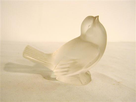 Lalique frosted glass bird engraved 11521f