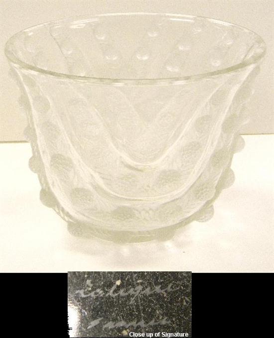 Lalique clear and frosted glass vase