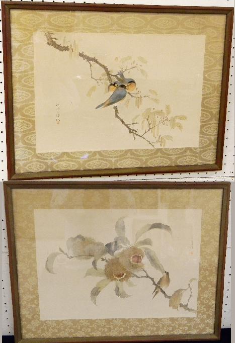 Pair of Chinese watercolors on