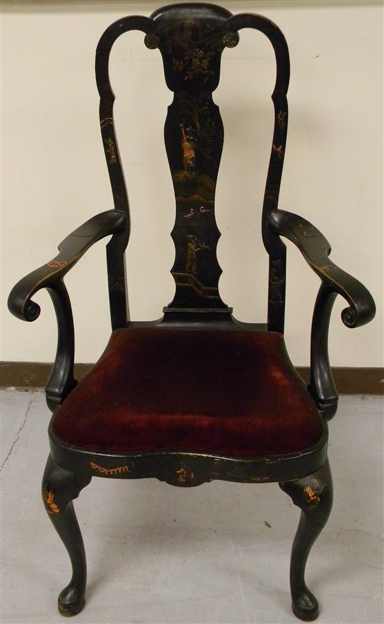 Chinoiserie decorated open armchair 11523d