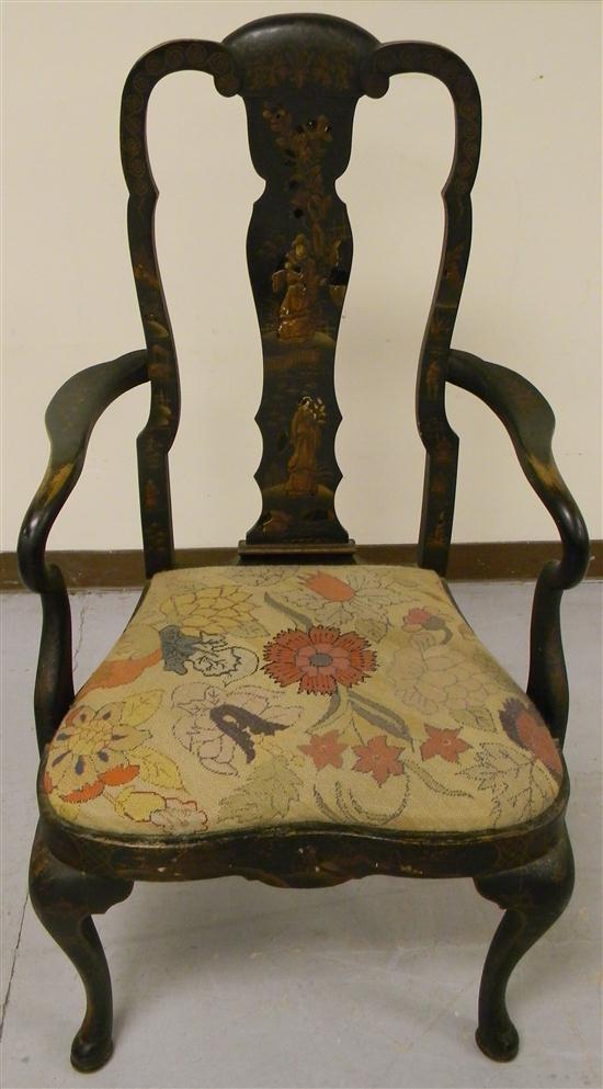 Chinoiserie decorated open armchair