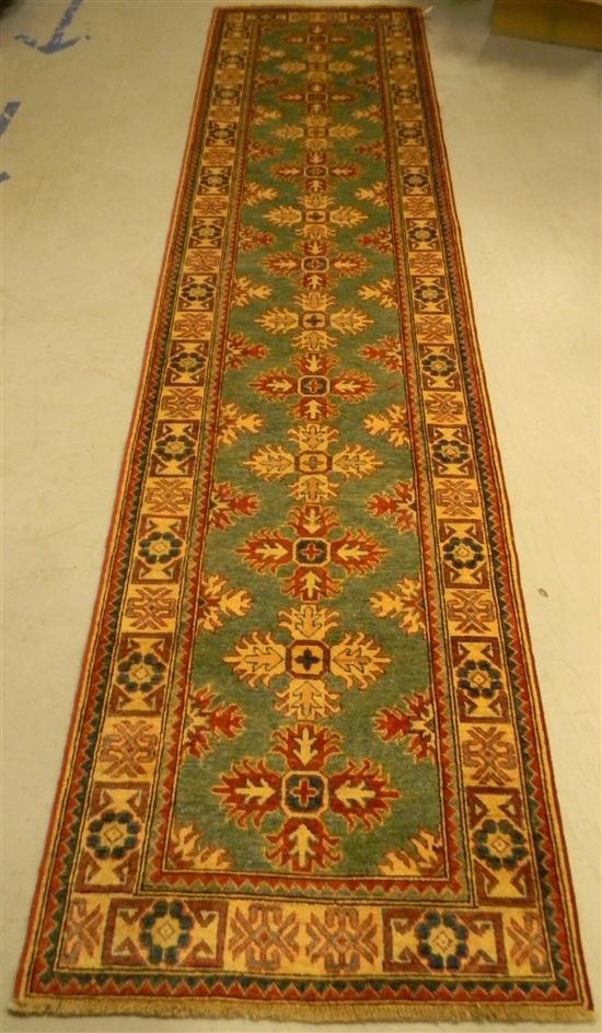 Uzbek Kazak Runner  with aqua feild