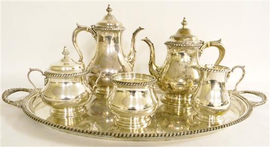 Gorham six piece sterling tea set including
