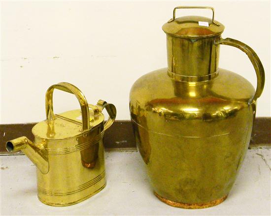 Brass and copper jug 20 high 11524d