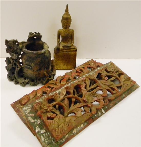Oriental items including soap stone