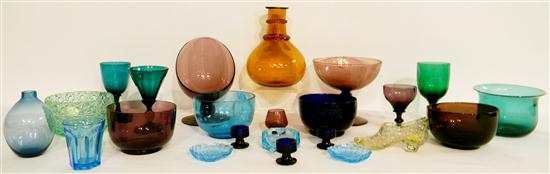 Collection of colored glass including