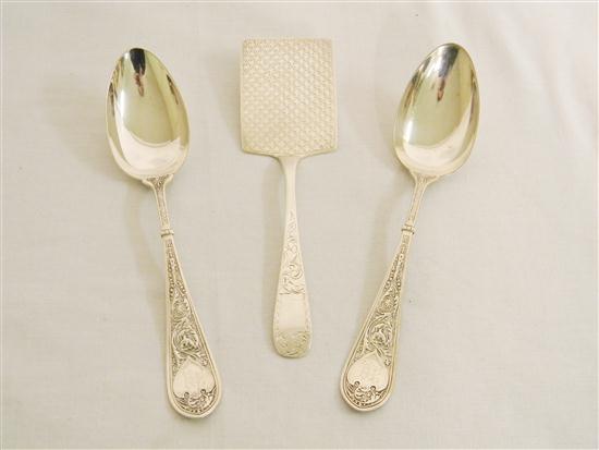 Sterling: pair of Gorham serving spoons;