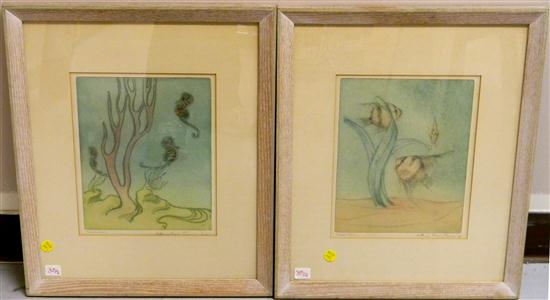 Two Kathleen Macy Finn aquatints 1152d2