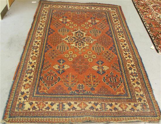 Antique Kurd carpet brown field 1152d9