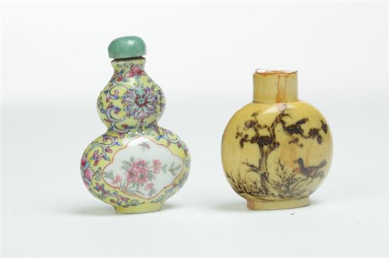 TWO SNUFF BOTTLES.  China  possibly