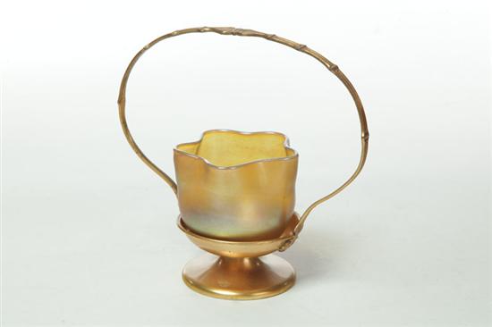 TIFFANY FAVRILE BASKET AND CUP.  American