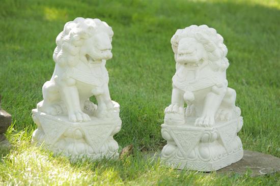 PAIR OF GARDEN FOO DOGS.  Asian