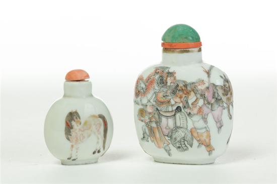 TWO SNUFF BOTTLES.  China  possibly