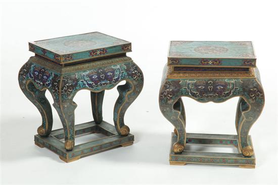 PAIR OF CLOISONNE STANDS.  China