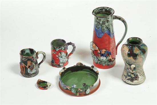 SIX PIECES OF SUMIDA POTTERY  115d64