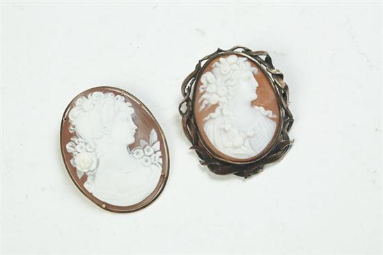 TWO CAMEOS.  Late 19th-early 20th century.