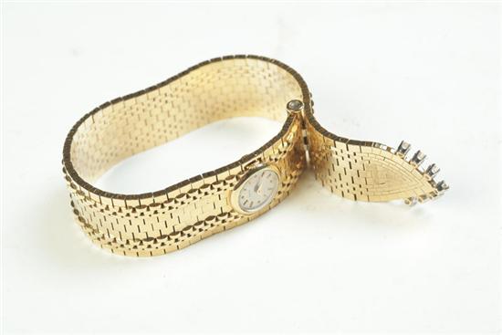  RETRO GOLD AND DIAMOND WATCH BRACELET  115da1