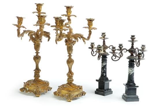 TWO PAIR OF CANDELABRA.  American