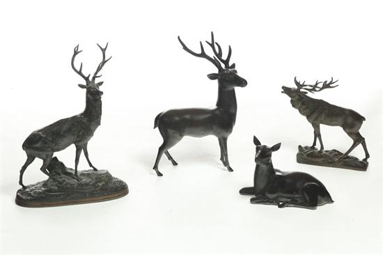 FOUR ELK STATUES Twentieth century  115e1e