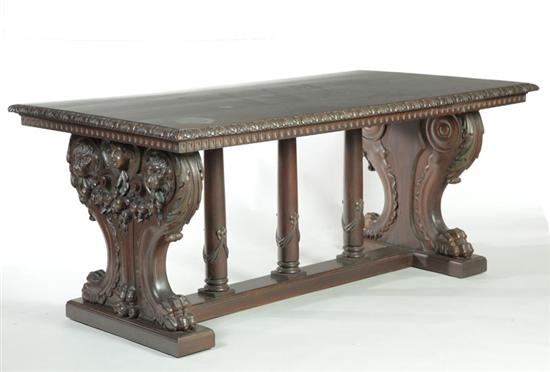 RENAISSANCE REVIVAL LIBRARY TABLE.