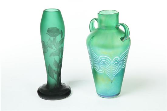 TWO PIECES OF ART GLASS.  European