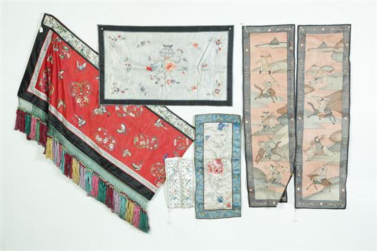 SIX CHINESE TEXTILES Late 19th early 115e68