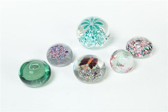 SIX PAPERWEIGHTS.  American and