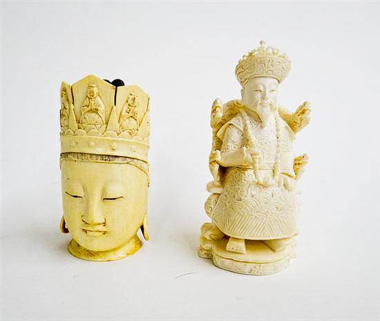 TWO IVORY CARVINGS China 1st 115e95