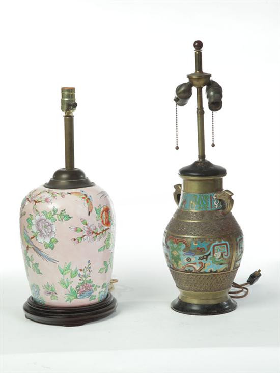 TWO LAMPS.  China  20th century. Table