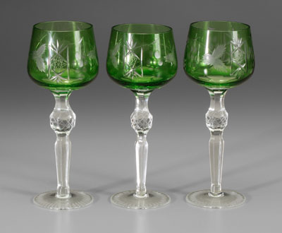 Set of 12 Moser intaglio cut goblets  1147b9