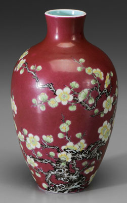 Chinese puce-ground vase, ovoid