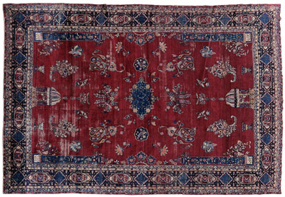 Pictorial Kerman rug central panel 1147fd