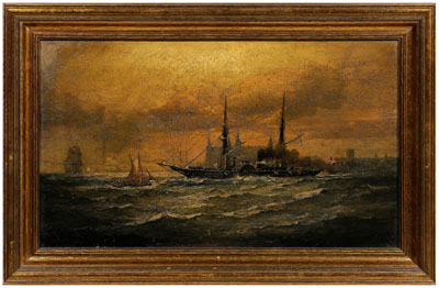Charles Poulsen painting steamer 114813